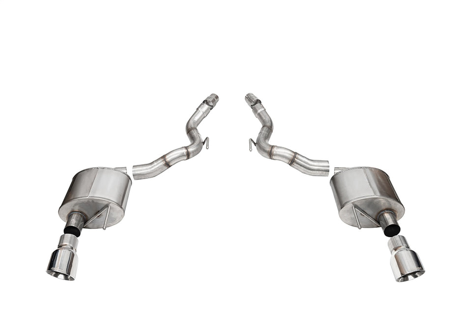 3.0in. Dual Rear Exit Axle-Back Exhaust System With 4.5in. Polished Pro Series T