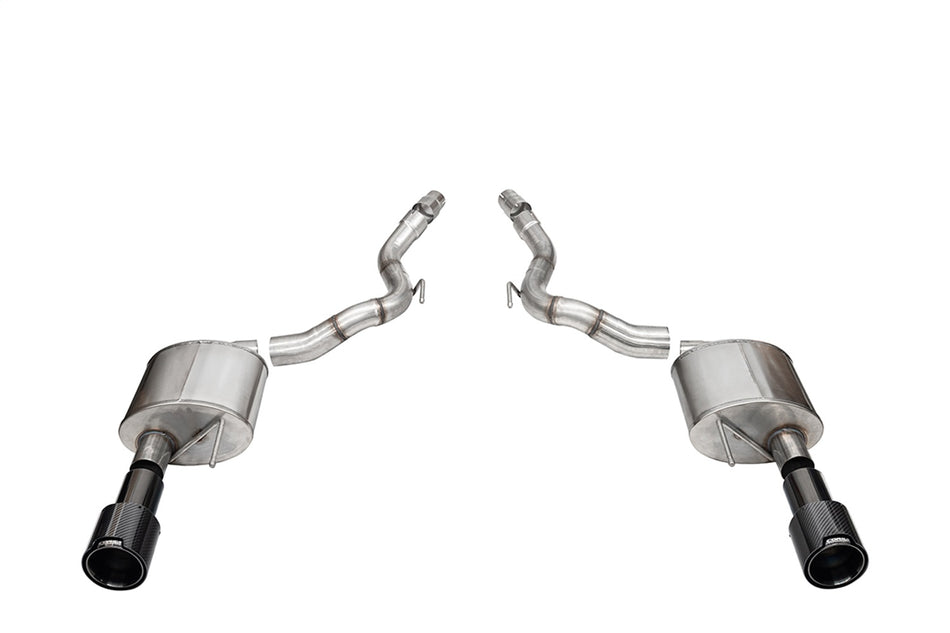 3.0in. Dual Rear Exit Axle-Back Exhaust System With 4.5in. Straight Cut Carbon F