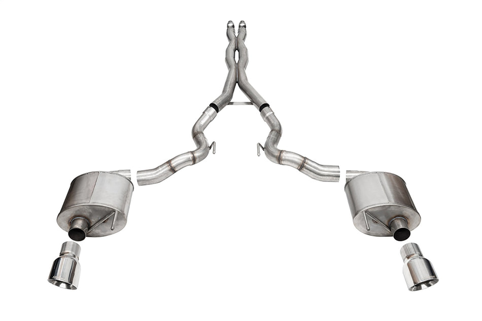 3.0in. Dual Rear Exit Cat-Back Exhaust System With 4.5in. Polished Pro Series Ti