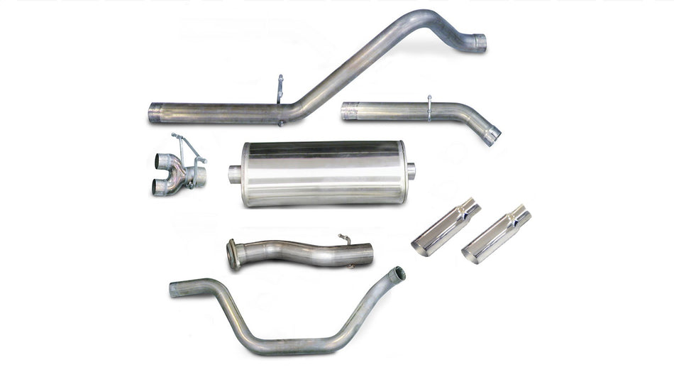 3.0in. Cat-Back Dual Rear Exit With Single 4.0in. Polished Slash Cut Tips