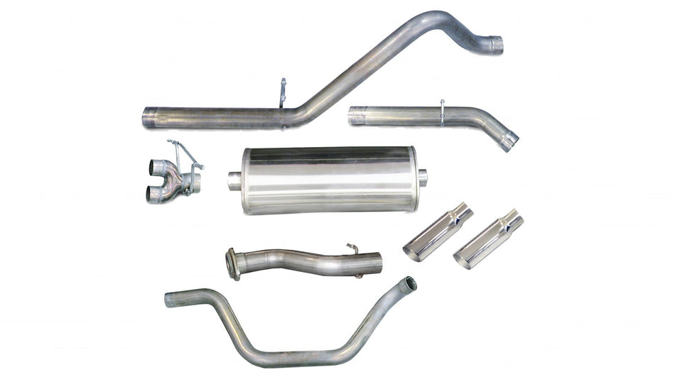 3.0in. Cat-Back Dual Rear Exit With Single 4.0in. Polished Slash Cut Tips