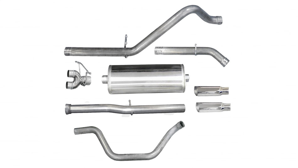 3.0in. Cat-Back Dual Rear Exit With Single 4.0in. Polished Slash Cut Tips
