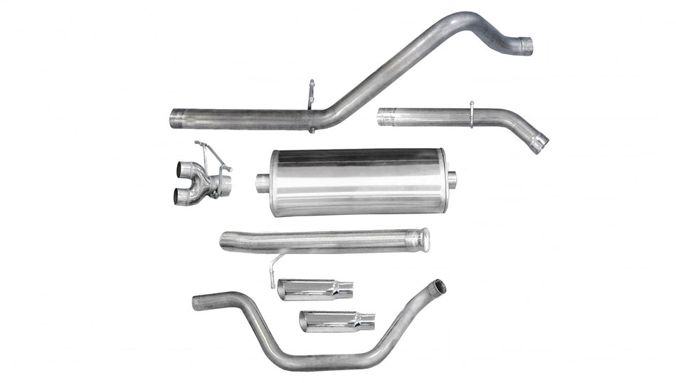 3.0in. Cat-Back Dual Rear Exit With Single 4.0in. Polished Slash Cut Tips