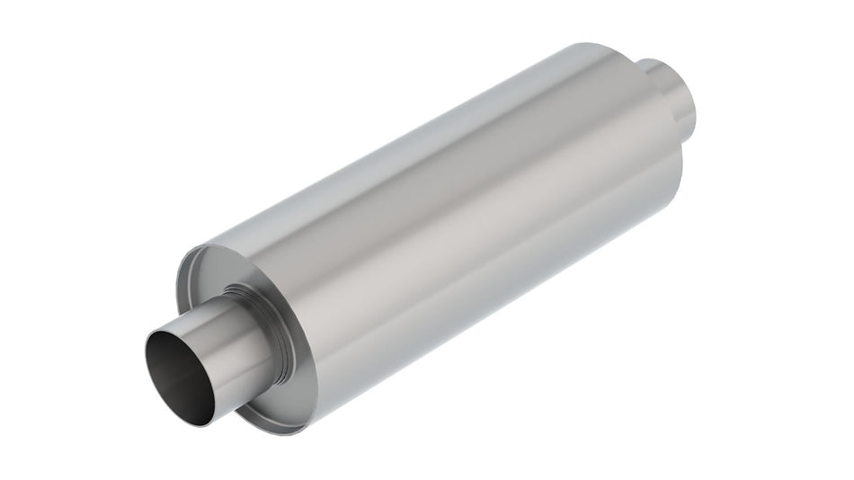 XR-1 Multi-Core Racing Muffler 3in Center Inlet/ 3in Center Outlet 6.25in Round X 16in Long Body Rotary Engine Equipped Vehicles