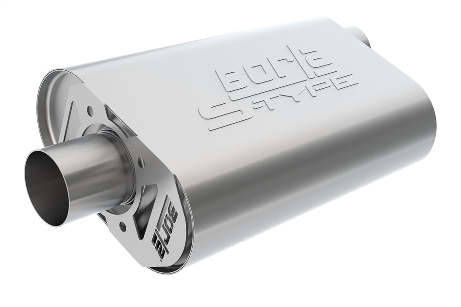 CrateMuffler Muffler Chrysler/ Dodge/ Plymouth/ Mopar Big Block 383/ 413/ 426/ 440 CID V8 Moderate Output 2.5 In. Offset Inlet/ 2.5 In. Center Outlet S-Type