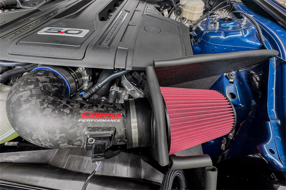 Corsa Performance Mustang GT Matted Forged Carbon Fiber Air Intake With DryTech