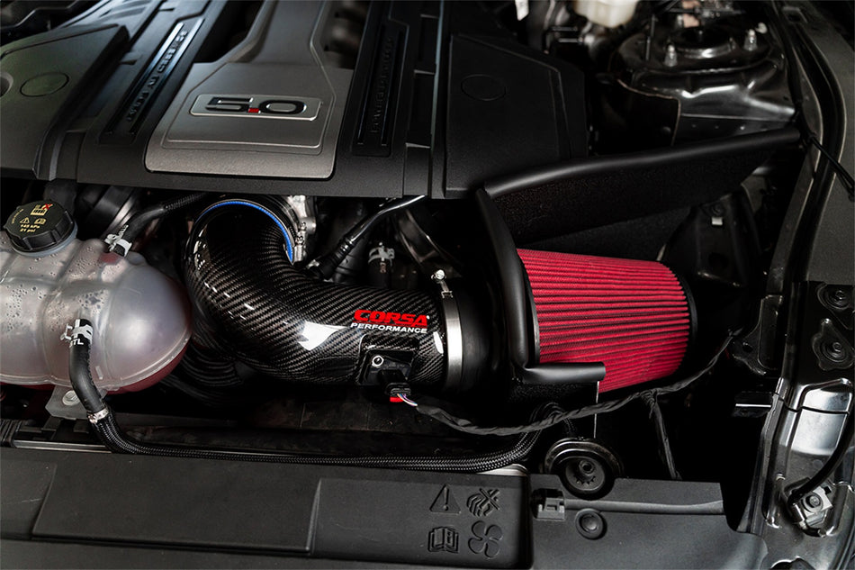 Corsa Performance Mustang GT Carbon Fiber Air Intake With DryTech 3D No Oil Filt
